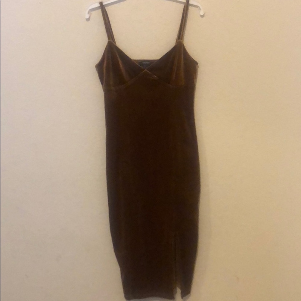 Brown velvet dress